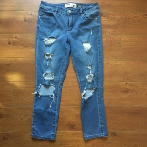 Garage NWOT Blue Ripped Skinny Ankle Denims
